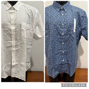 Set 2 Goodfellow Button Front Shirts Sz XXL Floral New Short Sleeves